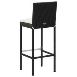 Berkfield Home Garden Bar Stools with Cushions 4 pcs Black Poly Rattan - thumbnail 6