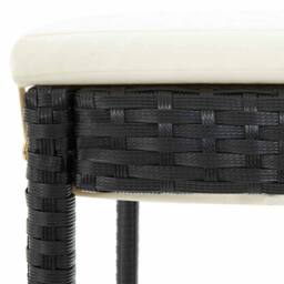 Berkfield Home Garden Bar Stools with Cushions 4 pcs Black Poly Rattan - thumbnail 8