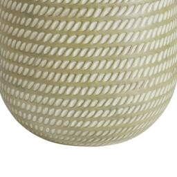 Wyld and Coco 39cm Green Fibre Clay Round Planter with Embossed Pattern Durable - thumbnail 6