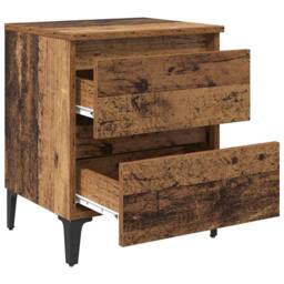 Berkfield Home Bed Cabinets 2 pcs Old Wood 40x35x50 cm Engineered Wood in Brown - Size: 40 x 35 x 50 cm - thumbnail 5