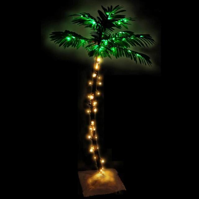 Berkfield Home LED Palm Tree Warm White 72 LEDs 120 cm - image 1