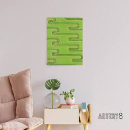 "Artery8 Green Red Line Textile Pattern Canvas Wall Art Print Furuya Korin - Size: W18"" x H24""" - thumbnail 3