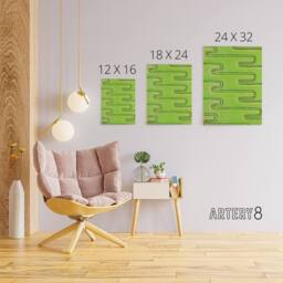 "Artery8 Green Red Line Textile Pattern Canvas Wall Art Print Furuya Korin - Size: W18"" x H24""" - thumbnail 4