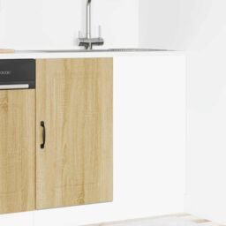 Berkfield Home Kitchen Base Cabinet Kalmar Sonoma Oak Engineered Wood in Brown - thumbnail 3