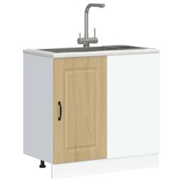 Berkfield Home Kitchen Base Cabinet Kalmar Sonoma Oak Engineered Wood in Brown - thumbnail 4