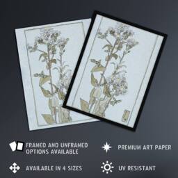 Artery8 Aster on Green Ground Vintage Framed Wall Art Print Overbeck in Blue - Size: A4 - thumbnail 2