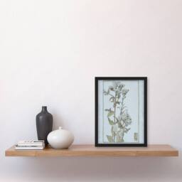 Artery8 Aster on Green Ground Vintage Framed Wall Art Print Overbeck in Blue - Size: A4 - thumbnail 4