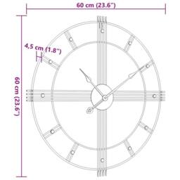 Berkfield Home Wall Clock Black √ò60 cm Iron - thumbnail 7