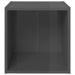 Berkfield Home TV Cabinets 4 pcs High Gloss Grey 37x35x37 cm Engineered Wood - Size: 37 x 35 x 37 cm - thumbnail 4