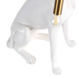Wyld and Coco Greyhound Table Lamp - Matte White Polyresin - thumbnail 6