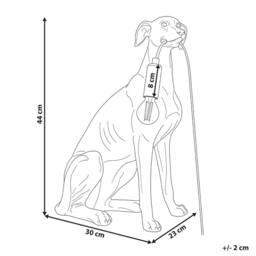Wyld and Coco Greyhound Table Lamp - Matte White Polyresin - thumbnail 3