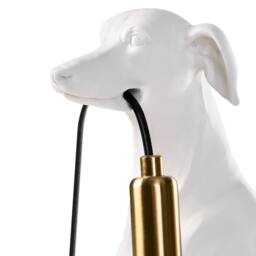 Wyld and Coco Greyhound Table Lamp - Matte White Polyresin - thumbnail 5