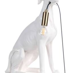 Wyld and Coco Greyhound Table Lamp - Matte White Polyresin - thumbnail 2