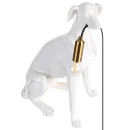 Wyld and Coco Greyhound Table Lamp - Matte White Polyresin - thumbnail 4