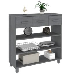 Berkfield Home Console Table HAMAR Dark Grey 90x35x90 cm Solid Wood Pine - Size: 90 x 35 x 90 cm - thumbnail 4