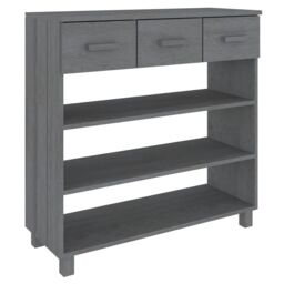 Berkfield Home Console Table HAMAR Dark Grey 90x35x90 cm Solid Wood Pine - Size: 90 x 35 x 90 cm - thumbnail 2