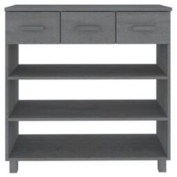Berkfield Home Console Table HAMAR Dark Grey 90x35x90 cm Solid Wood Pine - Size: 90 x 35 x 90 cm - thumbnail 5