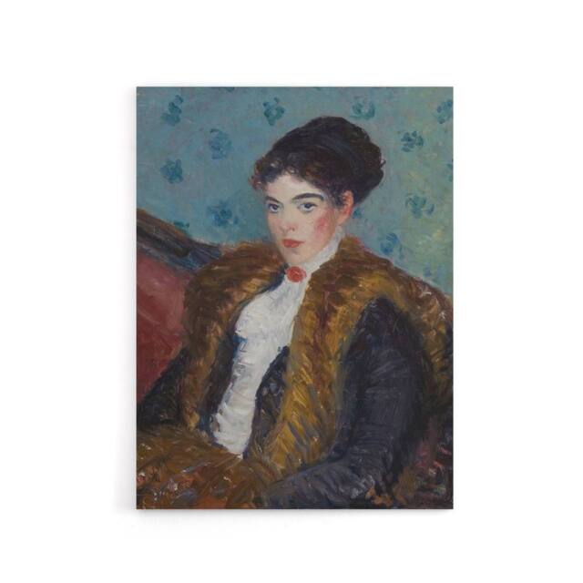 "Artery8 Girl with Fox Furs William James Glackens Canvas Wall Art Print - Size: W12"" x H16""" - image 1