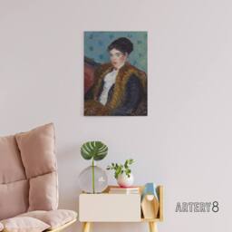 "Artery8 Girl with Fox Furs William James Glackens Canvas Wall Art Print - Size: W12"" x H16""" - thumbnail 3