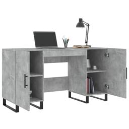 Berkfield Home Desk Concrete Grey 140x50x75 cm Engineered Wood - Size: 140 x 50 x 75 cm - thumbnail 4