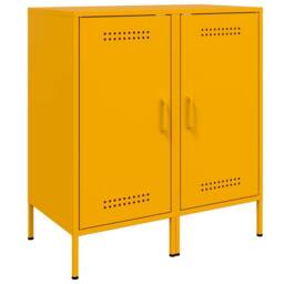 Berkfield Home Sideboards 2 pcs Mustard Yellow 36x39x79 cm Steel - Size: 36 x 39 x 79 cm
