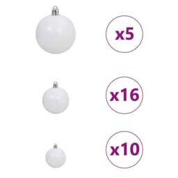 Berkfield Home Artificial Hinged Christmas Tree with 300 LEDs 210 cm PVC in Green - thumbnail 9
