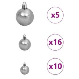Berkfield Home Artificial Hinged Christmas Tree with 300 LEDs 210 cm PVC in Green - thumbnail 8