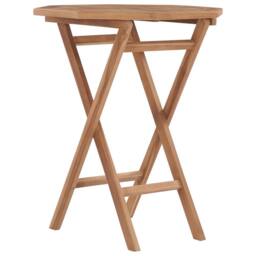Berkfield Home Folding Garden Table 60x60x75 cm Solid Teak Wood in Brown - Size: 60 x 60 x 75 cm - thumbnail 2