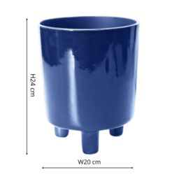 Ivyline Pisa Navy Planter Blue H24CM D20CM - thumbnail 4