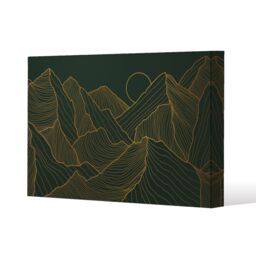 Benjamin Tate Design Golden mountain line art (Canvas Print) / 152 x 101 x 4cm in Natural - Size: 152 x 101 x 4 cm - thumbnail 1