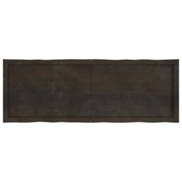 Berkfield Home Table Top Dark Grey 140x50x(2-4) cm Treated Solid Wood Live Edge in Dark Brown - thumbnail 3