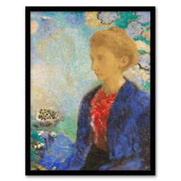 Artery8 Odilon Redon Framed Wall Art Print Baroness of Domecy Portrait - Size: A4 - thumbnail 1