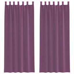 Berkfield Home Voile Curtains with Rod Pockets 2 pcs Purple - thumbnail 2