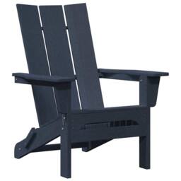 Berkfield Home Modern Foldable Adirondack Chairs 2 pcs Navy Blue 74.5x80.5x90 cm HDPE - thumbnail 4