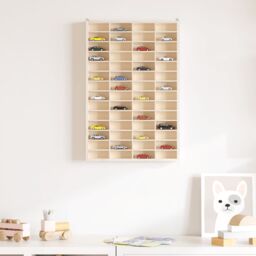 Berkfield Home Wall Display Cabinet with 56 Compartments 40x4.5x60 cm in Brown - thumbnail 3