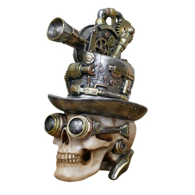 Gifts Direct 2 U Steampunk Skull with Camera Hat Ornament in Bronze - image 1