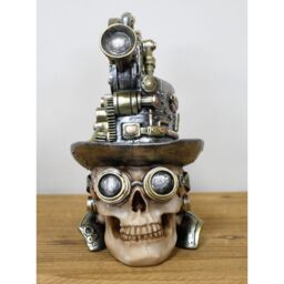 Gifts Direct 2 U Steampunk Skull with Camera Hat Ornament in Bronze - thumbnail 3
