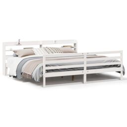 Berkfield Home Bed Frame with Headboard without Mattress White 200x200 cm - thumbnail 2