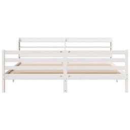 Berkfield Home Bed Frame with Headboard without Mattress White 200x200 cm - thumbnail 4