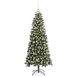 Berkfield Home Artificial Christmas Tree with 150 LEDs Green 66 x 66 x 150 cm - thumbnail 3