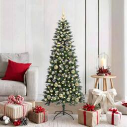 Berkfield Home Artificial Christmas Tree with 150 LEDs Green 66 x 66 x 150 cm