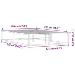 Berkfield Home Elegant Bed Frame without Mattress White 120x200 cm Metal - Size: Small Double - thumbnail 9