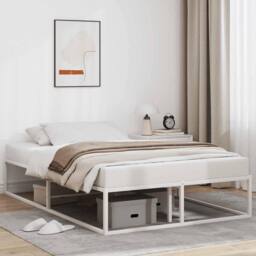Berkfield Home Elegant Bed Frame without Mattress White 120x200 cm Metal - Size: Small Double - thumbnail 2