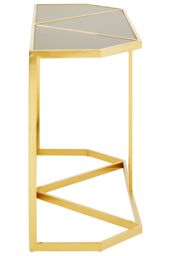 Orsina Elegant Design Black Tempered Glass Console Table, Sturdy Hallway Table, Durable Modern Console Table in Gold - thumbnail 3
