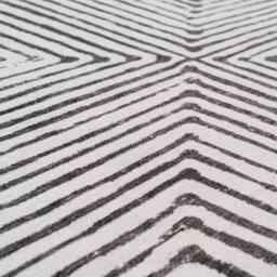 Kukoon Black & White Geometric Abstract Washable Long Hallway Runner Rug - Size: 60 cm x 240 cm - thumbnail 5