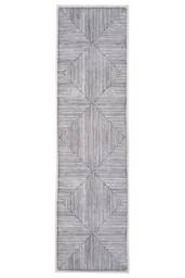Kukoon Black & White Geometric Abstract Washable Long Hallway Runner Rug - Size: 60 cm x 240 cm - thumbnail 2