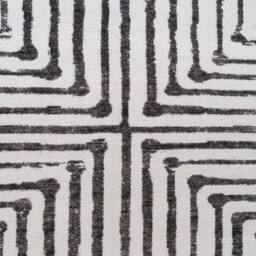 Kukoon Black & White Geometric Abstract Washable Long Hallway Runner Rug - Size: 60 cm x 240 cm - thumbnail 4