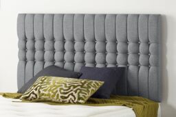 Somnior Galaxy Sprung Memory Foam Divan Bed with Headboard In Plush Fabric in Light Grey - Size: Small Double - thumbnail 5