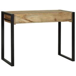 Berkfield Home Stunning Dressing Table with Mirror 100x50x75 cm Solid Rough Wood in Brown - Size: 100 x 50 x 75 cm - thumbnail 8