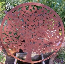 Inspirational Gifting Heart Leaf Tree Wall Screen With a Pair of Love Birds 60cm Diameter in Brown - thumbnail 5